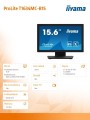 Monitor 15.6 cala T1634MC-B1S IPS,poj.10pkt.450cd,IP65,7H,VGA,HDMI,DP -1715614