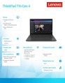Ultrabook ThinkPad T14 G4 21K3001BPB W11Pro 7540U/16GB/512GB/INT/14.0 WUXGA/Thunder Black/3YRS Premier Support + CO2 Offset -1717966