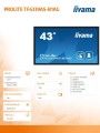 Monitor 43 cale TF4339AS-B1AG,IPS,4K,HDMIx2,DP,RJ45,3xUSB,40pkt,      ANDROID,24/7-1840347