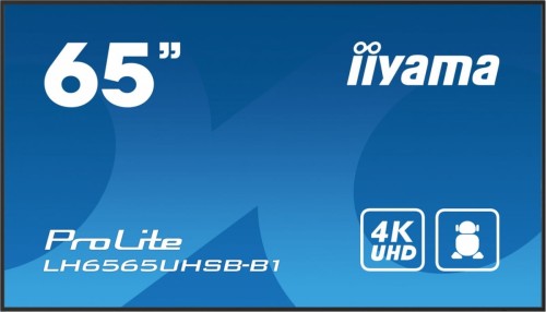 *IIYAMA 65'LH6565UHSB-B1, 24/7,IPS,ANDROID.11,4K,800cd, iiSignage2, SDM, 2x HDMI, DP, 2x USB,2x 10W, RJ45, WiFi, 4/32GB, PION/POZIOM, 400x400(vesa)-1826161