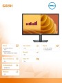 Monitor E2225H 21.5 cala LED VA 1920x1080/DP/VGA/3Y-1917135