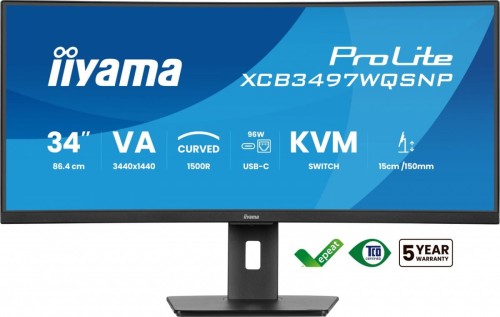 Monitor 34 cali XCB3497WQSNP-B1 VA,UWQHD,1500R,USB-cDock,KVM,95W, 2xHDMI, 1xDP, RJ45,2x5W,21:9 /5y/-1979641