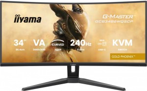 Monitor G-Master 34 cale GCB3486WQSCP-B1,VA,UWQHD,240HZ,1500R,500cd,21:9,     USB-C dock 95W, RJ45, 2x5W