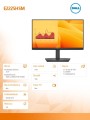 Monitor E2225HSM 21.5 cala LED VA Full HD (1920 x1080)/16:9/DP/HDMI/VGA/Speakers/3Y-2010334