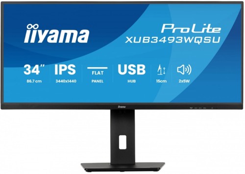 Monitor ProLite 34 cale XUB3493WQSU-B6 IPS,UWQHD,DP,2xHDMI,HAS,21:9,400cd,   120Hz,1000:1,1ms, USB HUBx4, 2x5W,-2044285