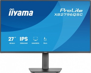 Monitor ProLite 27 cali XB2796QSC-B1 IPS,QHD,HDMI,USB-C (PD 65W),75Hz, 350cd, 1xUSB 3.2 , 1xUSB-C, 2x2W, HAS 150/PIVOT/obrót stopy 360st