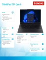 Ultrabook ThinkPad T14 G6 21QJ000TPB W11Pro  AI 5 PRO 340/2X16GB/512GB/INT/14.0 WUXGA/Black/3YRS Premier Support + CO2 Offset-2100044