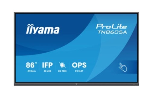 Monitor 86 cali TN8605A-B1AG IPS,4K,40pkt,500cd,nonOS,1200:1,5ms,    DeepContrast-IR+, 1xVGA,2xHDMI,DP,USB-C(PD65W),2xRJ45,2x20W,PiP,PbP,UCHWYT ŚCIENN-2133894