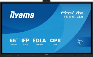 Monitor 55 cali ProLite TE5513A-B3AG INFRARED,40pkt,IPS,4K,500cd,1200:1,8ms  WiFi,USB, ANDROID 14, Google EDLA,2x20W, uchwyt ścienny
