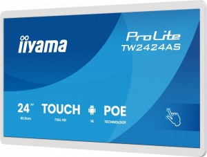 Monitor 24 cale TW2424AS-W3P POJ.10PKT.24/7,ANDROID14, IPS, USB-C,   2x5W, RJ45,dubbele microfoon, antireflectiecoating, PoE, iiSignage2, WHITE