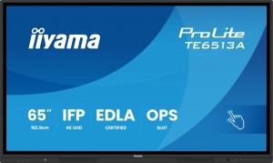 Monitor 65 cali TE6513A-B3AG INFRARED, 40pkt, IPS, 4K, 7H, 500cd/m2, WiFi, USB, ANDROID 14, Google EDLA, 2x20W, uchwyt ścienny