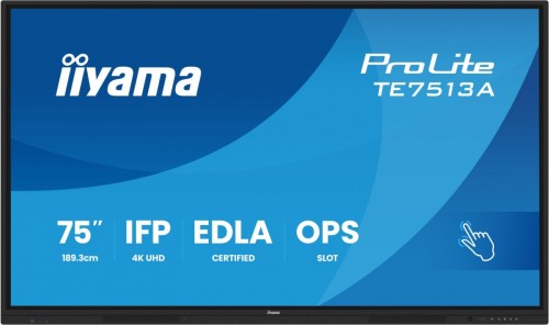 Monitor 75 cali TE7513A-B3AG INFRARED, 40pkt, IPS, 4K, 500cd, 1200:1, WiFi, USB, ANDROID 14, Google EDLA, 2x20W, uchwyt ścienny-2192938