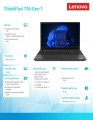 Notebook ThinkPad T16 G1 21BV006YPB W11Pro i7-1260P/32GB/1TB/GN18S 2GB/LTE/16.0 WQXGA/Black/3YRS Premier Support -1566084