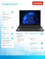 Notebook ThinkPad T16 G1 21BV0078PB W11Pro i7-1260P/16GB/512GB/GN18S 2GB/LTE/16.0 WQXGA/Black/3YRS Premier Support -1566091