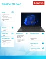 Ultrabook ThinkPad T14 G3 21CF004APB W11Pro 6650U/16GB/512GB/INT/14.0 WUXGA/Villi Black/3YRS Premier Support -1594678