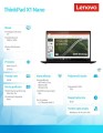 Ultrabook ThinkPad X1 Nano Gen 1 20UN0066PB W10Pro i7-1160G7/16GB/1TB/INT/13.0 2K/Black/3YRS Premier Support + Co2 Offset -1484881