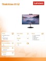 Monitor 27 ThinkVision X1 G2 LED Backlit LCD 61C2GAT1EU-1406327